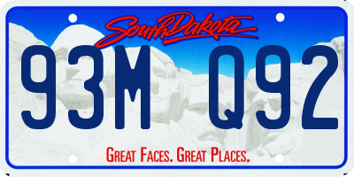 SD license plate 93MQ92
