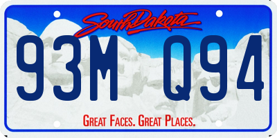 SD license plate 93MQ94