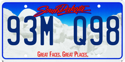 SD license plate 93MQ98