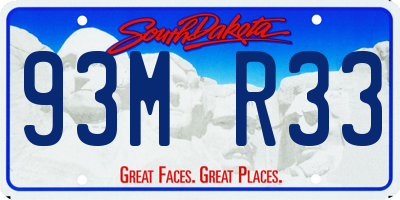 SD license plate 93MR33
