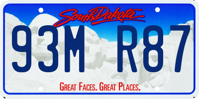 SD license plate 93MR87