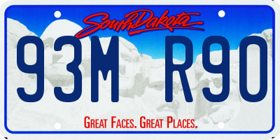 SD license plate 93MR90