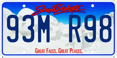 SD license plate 93MR98