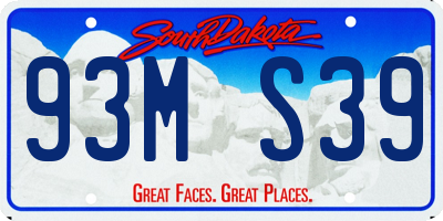 SD license plate 93MS39