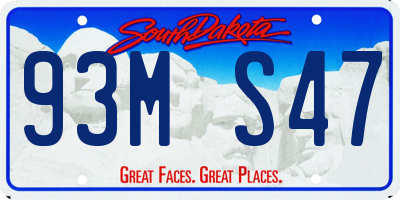 SD license plate 93MS47