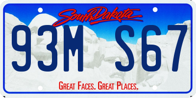 SD license plate 93MS67