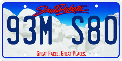 SD license plate 93MS80