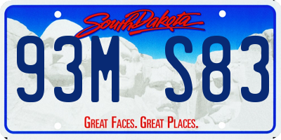 SD license plate 93MS83