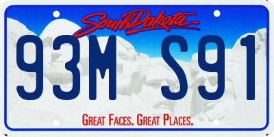 SD license plate 93MS91