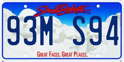 SD license plate 93MS94