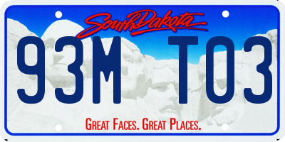 SD license plate 93MT03