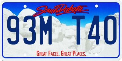 SD license plate 93MT40