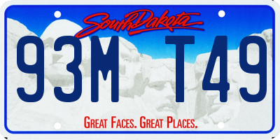 SD license plate 93MT49