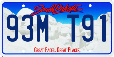 SD license plate 93MT91