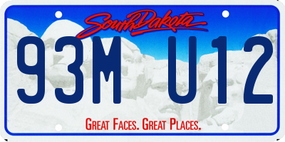 SD license plate 93MU12