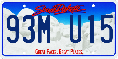 SD license plate 93MU15