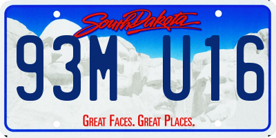 SD license plate 93MU16