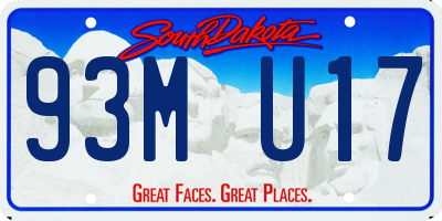 SD license plate 93MU17