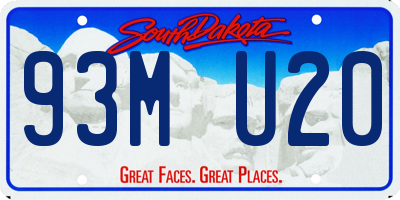 SD license plate 93MU20