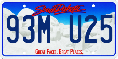 SD license plate 93MU25