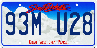 SD license plate 93MU28