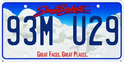SD license plate 93MU29