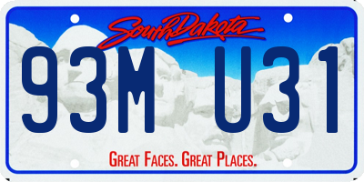 SD license plate 93MU31