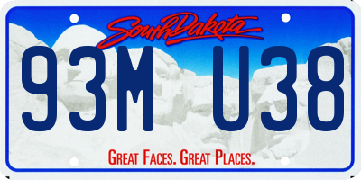 SD license plate 93MU38