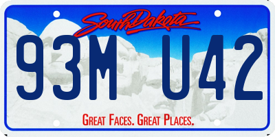 SD license plate 93MU42