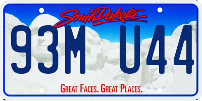 SD license plate 93MU44
