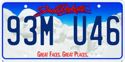 SD license plate 93MU46