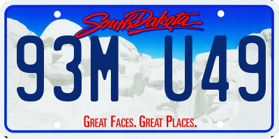 SD license plate 93MU49
