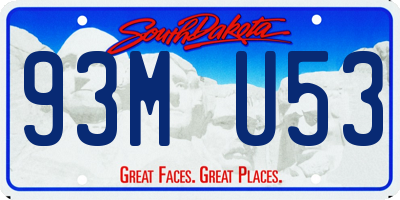 SD license plate 93MU53