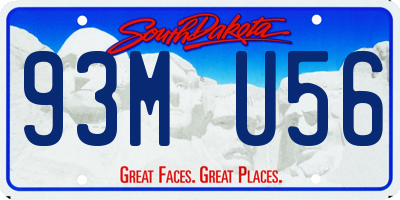 SD license plate 93MU56