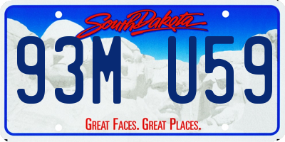 SD license plate 93MU59