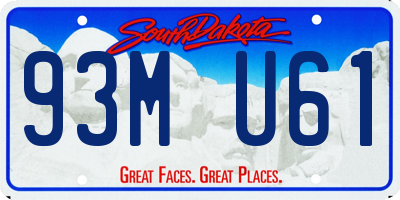 SD license plate 93MU61