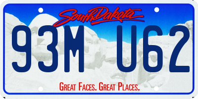 SD license plate 93MU62