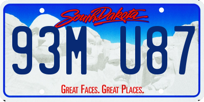 SD license plate 93MU87