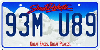 SD license plate 93MU89
