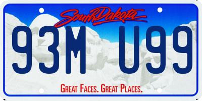 SD license plate 93MU99