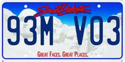 SD license plate 93MV03