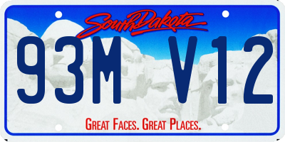 SD license plate 93MV12