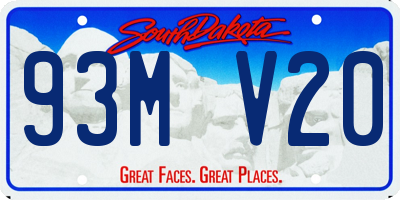 SD license plate 93MV20