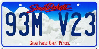 SD license plate 93MV23