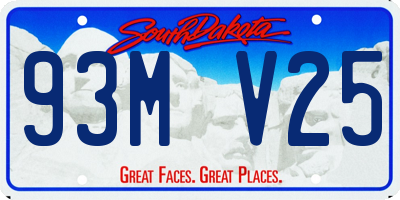 SD license plate 93MV25