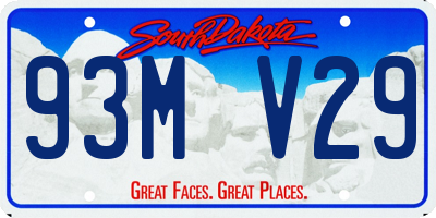 SD license plate 93MV29