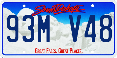 SD license plate 93MV48