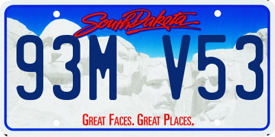 SD license plate 93MV53