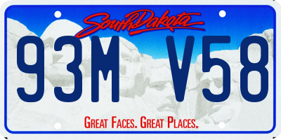 SD license plate 93MV58