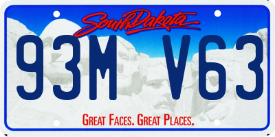 SD license plate 93MV63